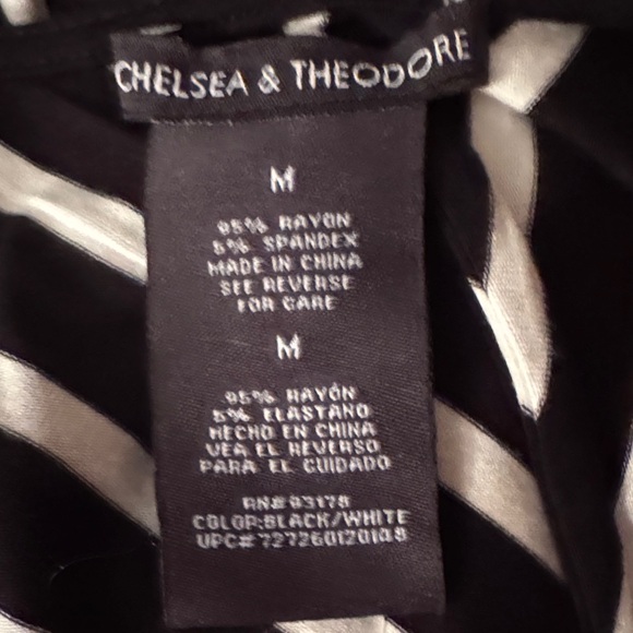 Chelsea & Theodore Black and White Zigzag Fit-Flare Midi Dress - Picture 7 of 8